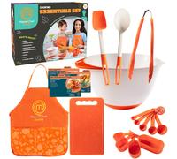 Coffret de cuisine MasterChef Junior - 9 pi ces. Comprend de v ritables ustensiles de cuisine pour enfants, des recettes, un tablier, une planche