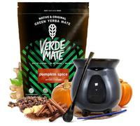 Coffret de Démarrage Yerba Mate Verde Mate Pumpkin Spice 400 g + Calebasse Céramique Caldero Chaudron avec accessoires