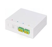 - Coffret de dérivation de fibres optiques - 2 x LC/APC duplex couplers with shutter - montable sur mur, montable en surface - blanc - 4 ports