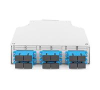 - Coffret de dérivation de fibres optiques - OS2, equipped, with SC adapter and pigtail - montrable sur rail DIN - SC Duplex SM X 6 - gray (RAL 7035)
