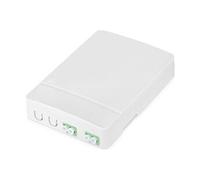 - Coffret de dérivation de fibres optiques - with 2 x LC/APC duplex couplers - montable sur mur, montable en surface - blanc pur - 2 ports