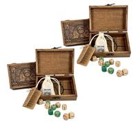 Coffret de dés divinatoires - Boîte en Bois gravée, dés oracles pour rituels de Tarot, amplificateur d'intuition Artisanal, Jeu Complet de 10 dés pour Une compréhension Symbolique Profonde (2PCS)