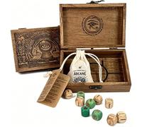 Coffret de dés divinatoires - Boîte en Bois gravée, dés oracles pour rituels de Tarot, amplificateur d'intuition Artisanal, Jeu Complet de 10 dés pour Une compréhension Symbolique Profonde (1PC)