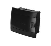 Coffret de Distribution Encastré 1 Rangée pour 8 Modules 104,5x215,5x173,5 mm IP40 - Noir Boîtier Électrique en ABS - Coffret Électrique pour Installations Intérieures - Horoz Electric