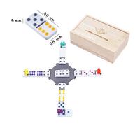 Coffret de Dominos Mexicain Train - ENGELHART - Version Double 9 - 55 Dominos épais et colorés
