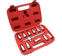 Coffret de douille de vidange - 12 pièces - Acier - Outil pour huile - Clés hexagonales et carrées