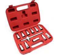 Coffret de douille de vidange 12 pièces Kit de clés Outil pour Huile de voiture et d’automobile
