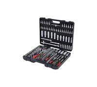Coffret de douilles 1/4, 3/8, 1/2 Mallette multi-outils de 171 pièces Chrome Vanadium HobbyTech