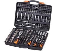 Coffret de douilles 1-4"", 3-8"", 1-2"" Mallette multi-outils de 171 pièces Chrome Vanadium HobbyTech