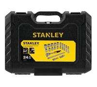 Stanley Coffret de douilles STMT82830-1 – Jeu 24 pièces 1/2" cliquet 72 dents, 2 rallonges, cardan