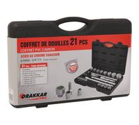 Coffret de douilles 3/4' 6 pans - 21 pcs DRAKKAR TOOLS - 15134