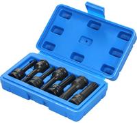 coffret de douilles à chocs 3/8 pouces 7 pièces métriques (5mm 6mm 7mm 8mm 10mm 12mm 14mm) Coffret de douilles en acier Cr-Mo XZN à triple cannelure carrée