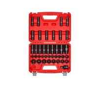 VEVOR Coffret de douilles à chocs 39 Pièces - Entraînement 1/2" (12,7 mm) - Métrique 9-30 mm - Acier CR-V Rouge et noir