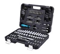 DURATECH Coffret de Douilles Clés à Cliquet et Embouts Professionnels 121 Pièces, 1/4" et 3/8" Douilles Cr-V Métriques et Impériales, Dégagement Rapide, Tournevis Magnétique 40 en 1, Clés Hexagonales