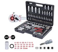 KS Tools Coffret de douilles 911.0694 1/4"+1/2" 6 pans CHROMEmat 94 pièces