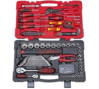 KS TOOLS- 922.0701 - Mallette outils 101 pièces - caisse à outil complète - Coffret de douilles et accessoires ULTIMATE 1/4'' - 1/2'' - Garantie à vie