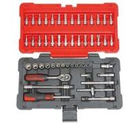 KS TOOLS - 922.0650 - Coffret de douilles et accessoires ULTIMATE 1/4'', 50 pièces - Robuste et pratique - Cliquet - douilles 6 pans 4 à 14 mm, XZN, PH, PZ, TX - cardan, poignée, rallonges, embouts