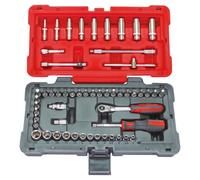 KS Tools - 922.0654 - Caisse à outils complète 1/4 - Coffret de maintenance - 4 à 14 mm - Coffret de douilles et embouts - Outillage mecanique auto - 54 Pièces