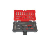 KS Tools - Coffret de douilles 1/4" 922.0652 - Gamme Ultimate, chromé satiné, 52 pièces - Rouge/Noir