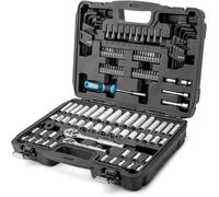 Coffret de douilles et clés à cliquet - 121 pièces - Douilles Cr-V métriques et impériales