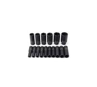 Coffret de douilles longues kraft müller km-16pcs 1/2 à choc 16 pcs socket de 10 à 32, chrome-vanadium