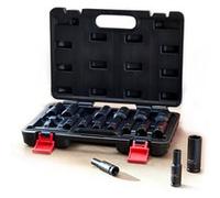 Coffret de douilles longues WIdmann W-16PS-BK 1/2 à choc 16 pcs Socket de 10 à 32, Acier chrome-molybdène Chrome G