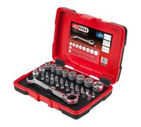 KS Tools Coffret douilles traversantes 1/4 918.3050 – 5–14 mm, ultra compact, cliquet 15°, 31 pièces