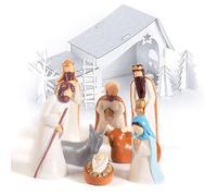 Coffret de fabrication Santons en plâtre & Crèche en carton