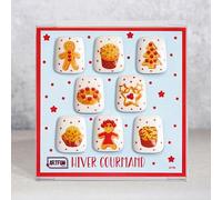 Coffret de FEVES de galettes des rois en porcelaine HIVER GOURMAND pour une Epiphanie Premium
