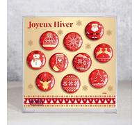 Coffret de FEVES de galettes des rois en porcelaine JOYEUX HIVER pour une Epiphanie Premium