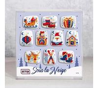 Coffret de FEVES de galettes des rois en porcelaine SOUS LA NEIGE pour une Epiphanie Premium
