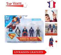 Coffret de Figurines DC Comics - 5 Super Héros Articulés de 8 cm - Cadeau Enfant