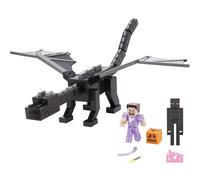 Coffret de figurines Mattel Minecraft Ender Dragon, lumi res, sons et brume, avec figurines Steve et Enderman l' chelle 3,25 pouces