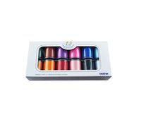 Coffret De Fils À Broder Brother Ets12n ¿ 12 Couleurs Brillantes ¿ Fil Polyester 1000 M