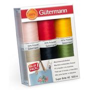 Coffret de fils à broder Machine Gütermann Super Brite 40-6 bobines de 500 m