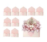 Coffret De Fleurs Enveloppe Saint-Valentin - Emballage Cadeau Cœur Romantique | Porte-Bouquet De Style Enveloppe Rouge, 10 Pièces, Pour Emballage Floral, Décor Pour Fête De Mariage, Coffret Ca