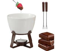 Coffret De Fondue Au Chocolat | 300ml En Céramique Résistant À La Chaleur Et Portable | Fonte À Chocolat Artisanale Avec Bougie,Pour Dessert Fromage Beurre Snack Maison Bureau Fête Pique-nique