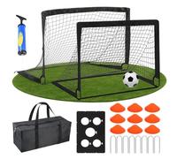 Coffret de Football | 120 x 90 cm Équipement d'Entraînement Sportif | 2 Filets de Foot pour Jardin avec Ballon, et Cônes,pour, Aire de Jeux, Jardin, Terrain, Court, intérieur et extérieur