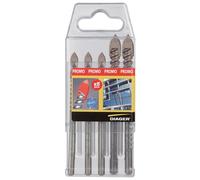Diager Coffret 5 forets Ceratile 408C – Verre 3×Ø6 mm & 2×Ø8 mm