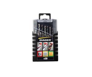 Coffret de forets mixtes DIAGER Béton/Bois/Métaux (20 pièces) - 5017A
