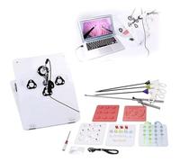 Coffret de formation en chirurgie laparoscopique avec 4 instruments chirurgicaux et 6 modules de formation, for étudiants en médecine et en soins infirmiers.