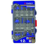 Coffret de fraises pour défonceuse TIVOLY - 12 pièces, queue 8 mm, carbure micro-grain