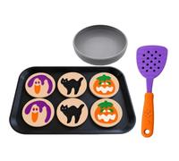 Coffret de jeu « Biscuits d'Halloween », ensemble sensoriel (1set) | Jouet « boulangerie effrayante » comprenant 6 biscuits d'Halloween, une plaque de cuisson, une spatule et une assiette