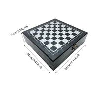 Coffret de Jeu de Voyage 4 en 1 : échecs Portables, dés, Dominos et Plateau de Divination - Cadeau éducatif for Toute la Famille