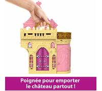 Mattel – Coffret maison de poupée Le Château de Belle, mini-poupée & 9 éléments JDP54