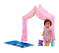 Coffret de jeu tente rose et mini poupee enfant fille - accessoires pour barbie - jouet skipper babysitter Rose G