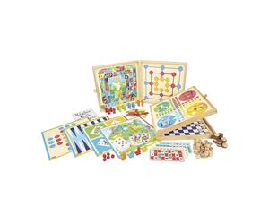 Coffret de Jeux Classiques en Bois - 150 Règles Amusantes