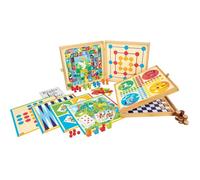 JeuJura - Coffret de jeux classiques en bois naturel - 150 règles - Dès 3 ans