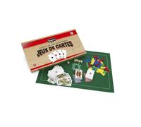 Coffret de Jeux de Cartes en Bois avec Accessoires Complets
