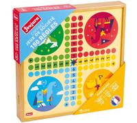 JeuJura - Coffret de jeux classiques en bois naturel - 150 règles - Dès 3 ans